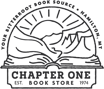 Circular logo featuring a mountainous landscape over an open book, labeled 